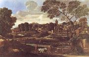 Nicolas Poussin Landscape with the Funeral of Phocion painting